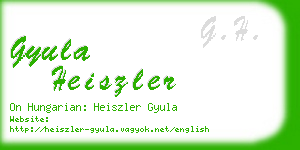 gyula heiszler business card